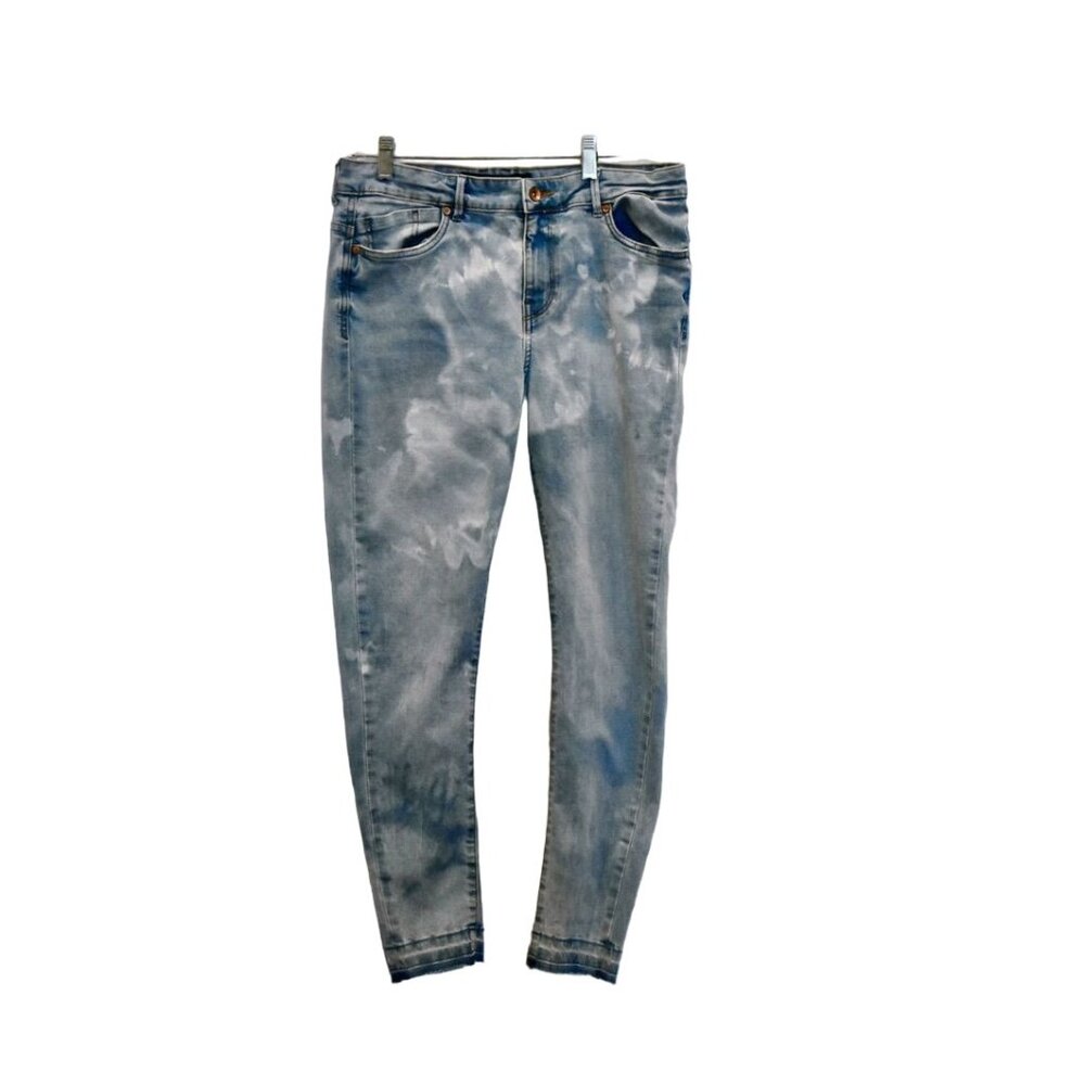 Women's Denim Co High Waist Skinny Light Wash Bleach Dye Jeans Size 10